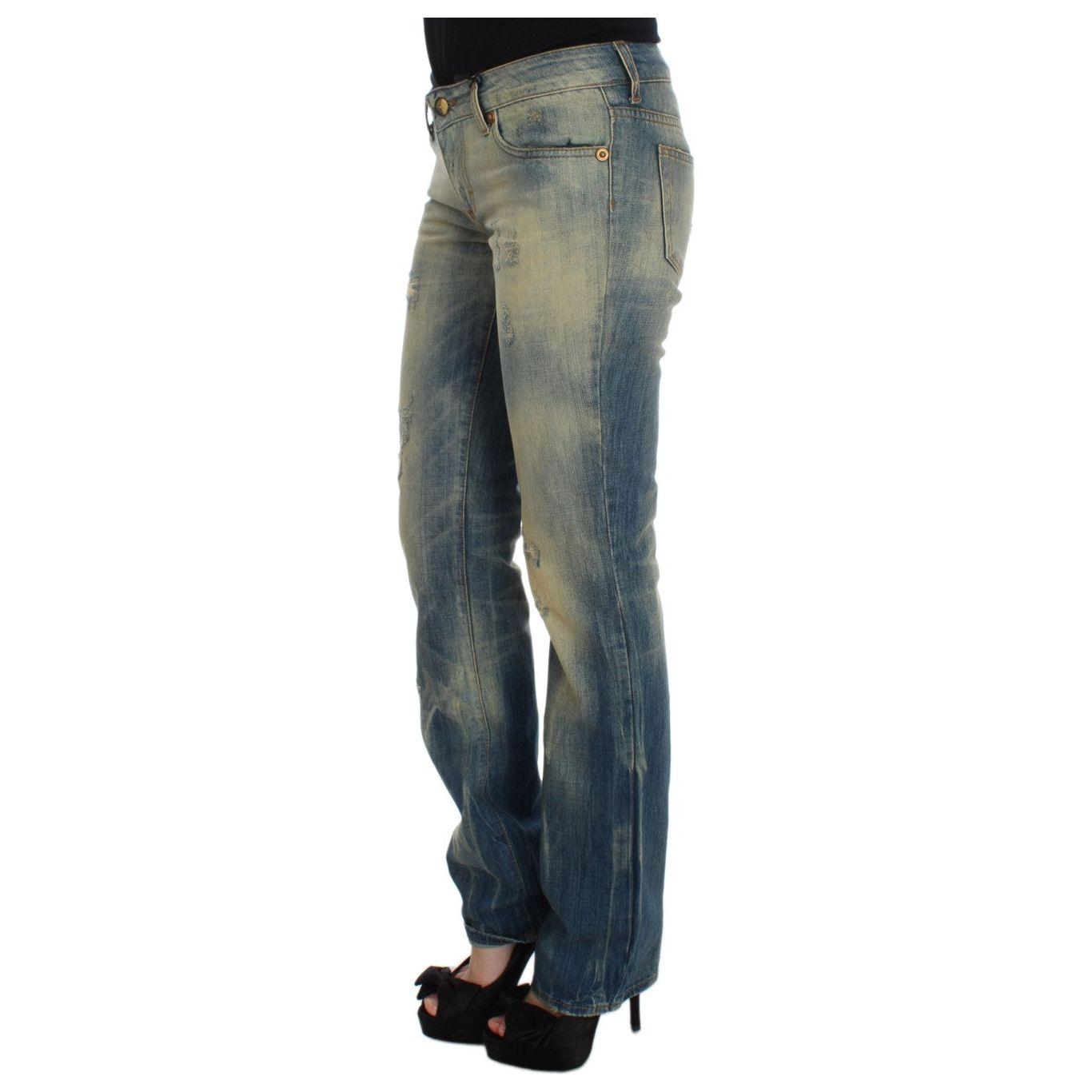 Cavalli Elegant Slim Bootcut Blue Jeans Cavalli Dim Gray