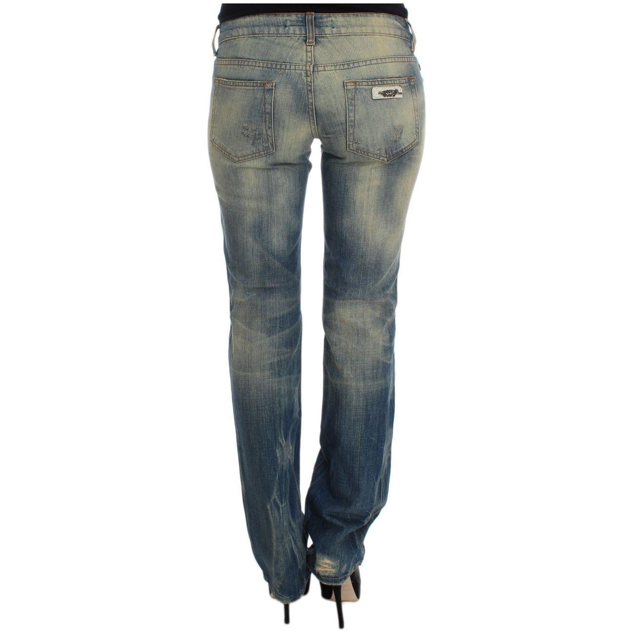 Cavalli Elegant Slim Bootcut Blue Jeans Cavalli Dim Gray