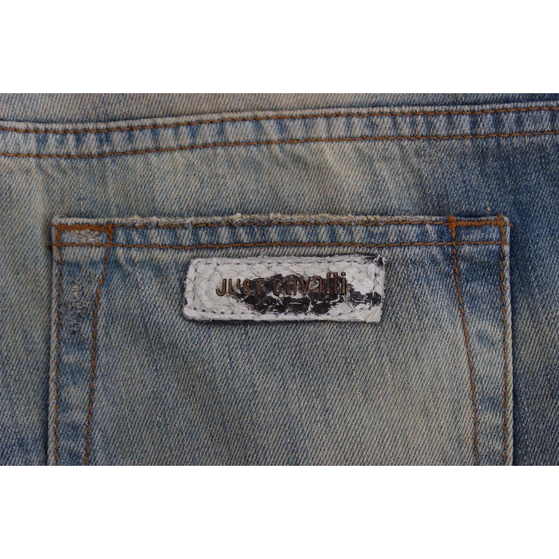 Cavalli Elegant Slim Bootcut Blue Jeans Cavalli Dim Gray