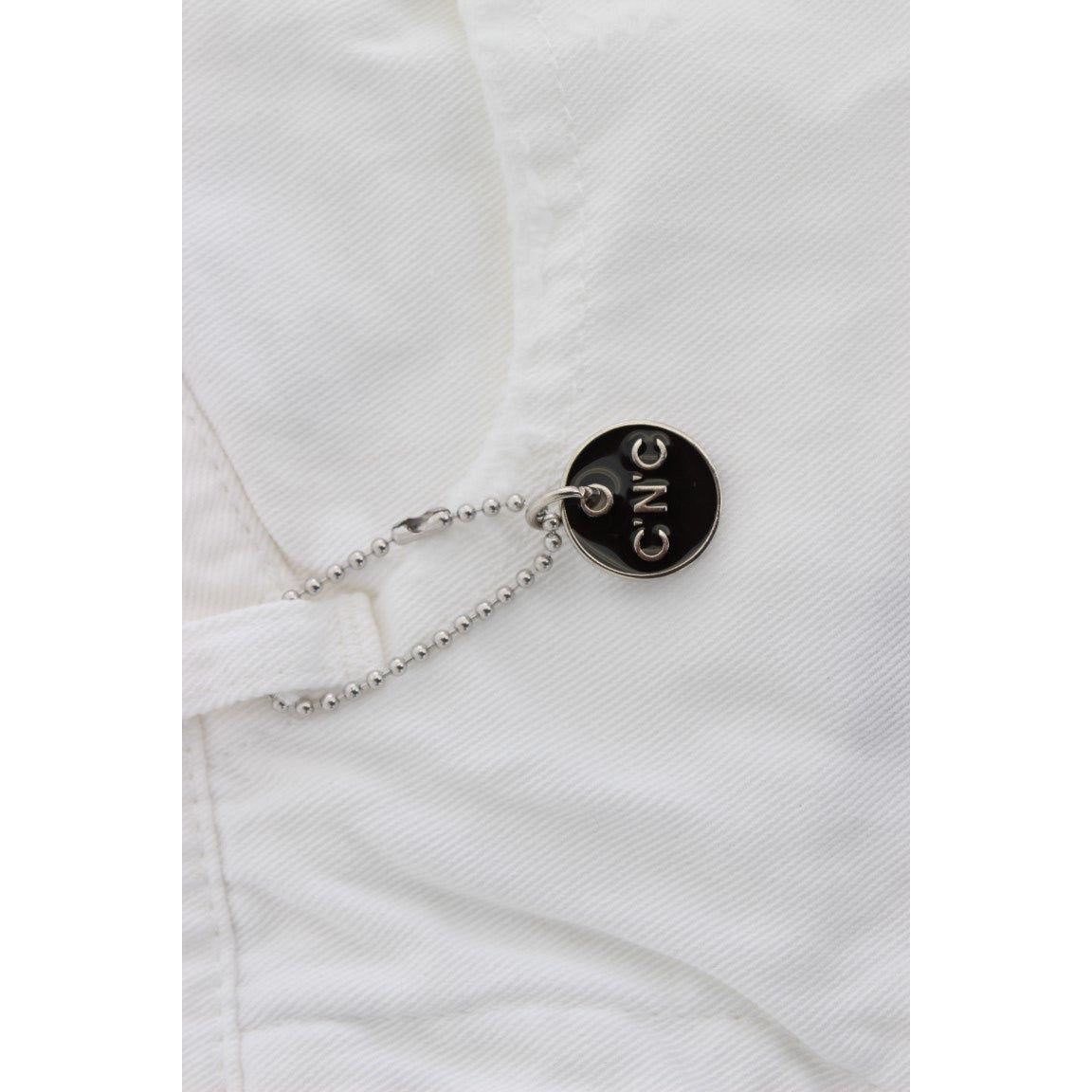 Costume National Chic Slim Fit White Cotton Jeans Costume National Light Gray