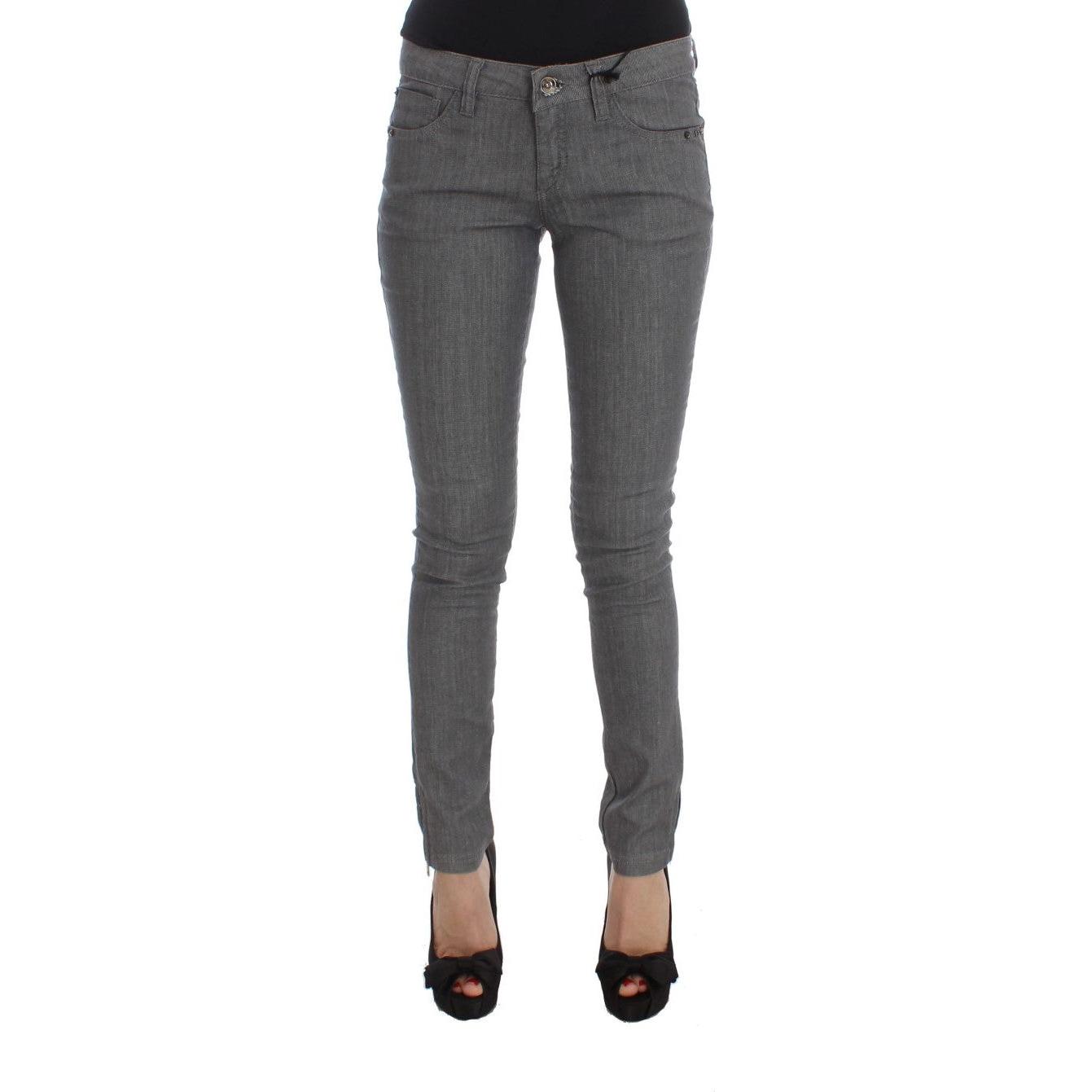 Costume National Chic Gray Slim-Fit Designer Jeans Costume National Dark Slate Gray