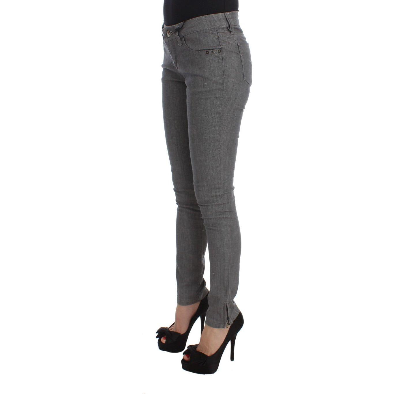 Costume National Chic Gray Slim-Fit Designer Jeans Costume National Dark Slate Gray
