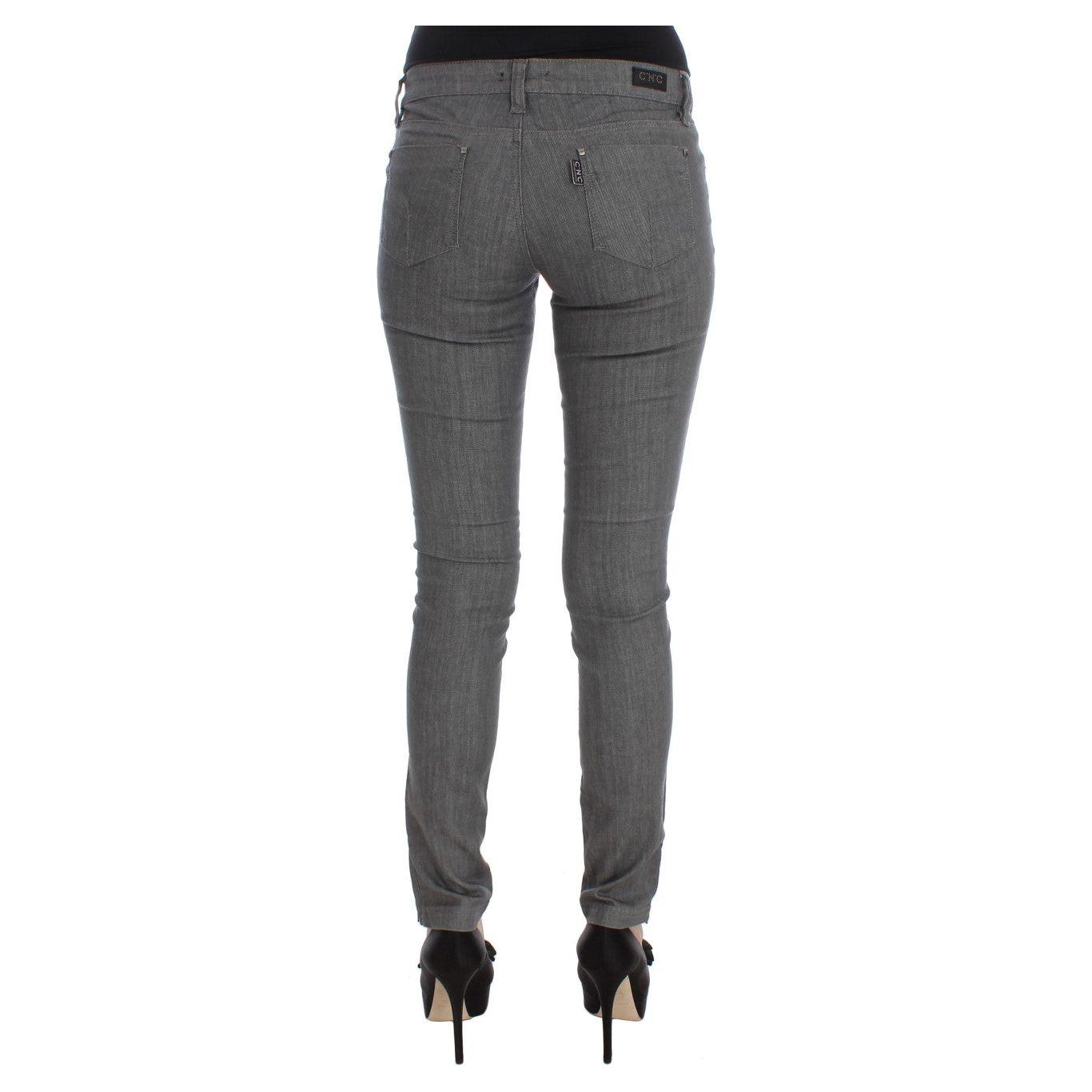 Costume National Chic Gray Slim-Fit Designer Jeans Costume National Dark Slate Gray