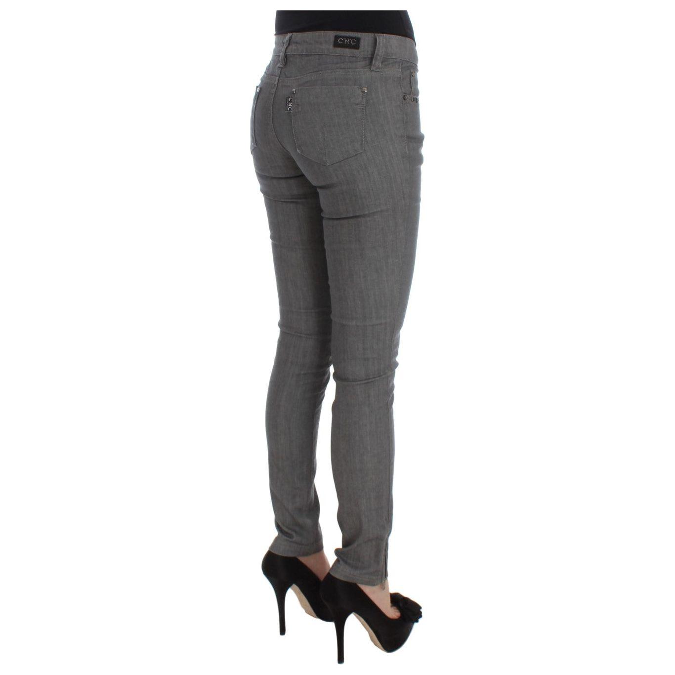 Costume National Chic Gray Slim-Fit Designer Jeans Costume National Dark Slate Gray