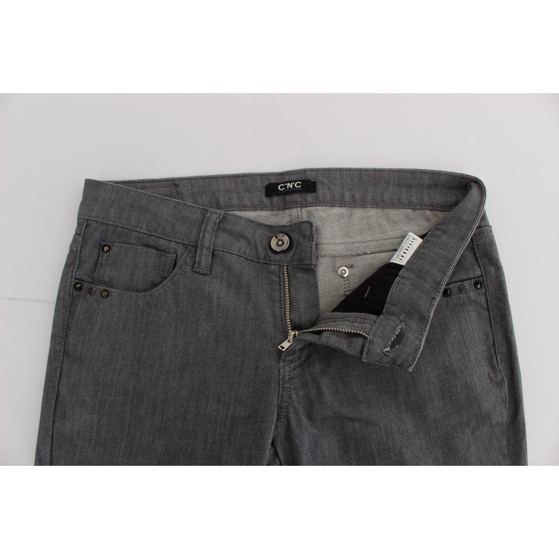 Costume National Chic Gray Slim-Fit Designer Jeans Costume National Light Gray