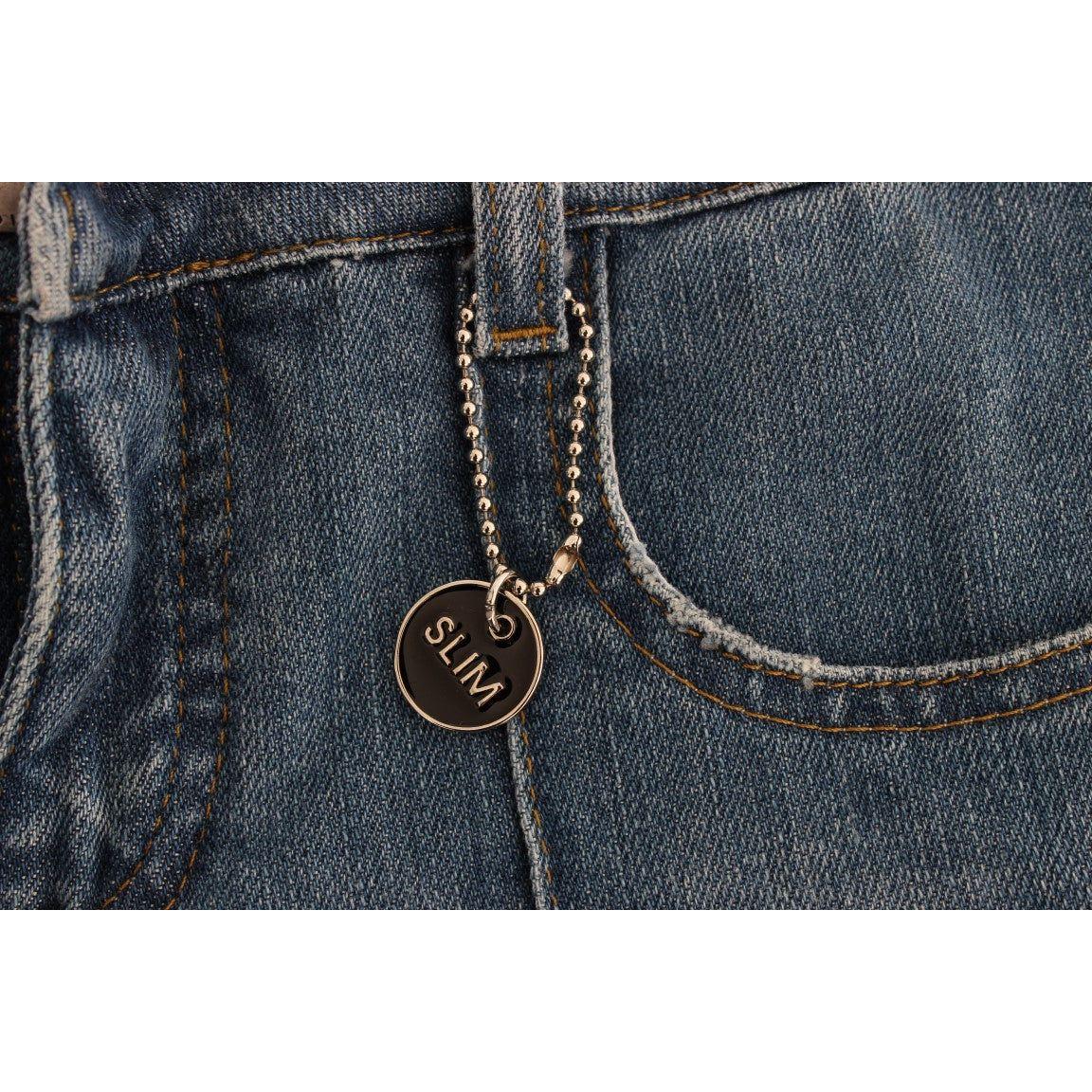 Costume National Chic Slim Fit Blue Jeans for the Modern Woman Jeans & Pants Costume National Dark Slate Gray