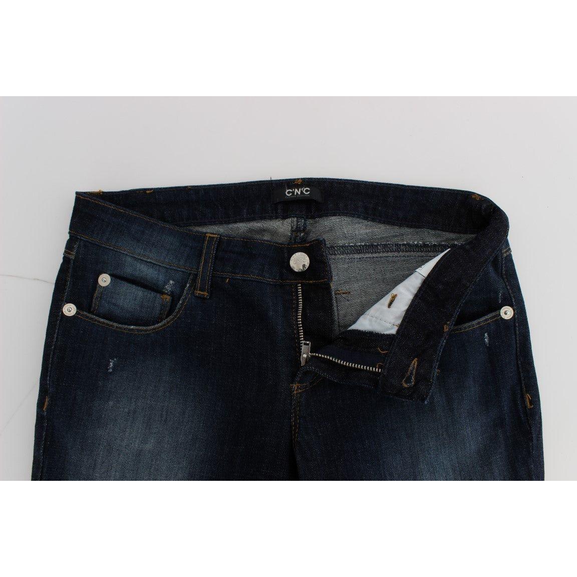 Costume National Sleek Slim Fit Blue Designer Jeans Jeans & Pants Costume National Black