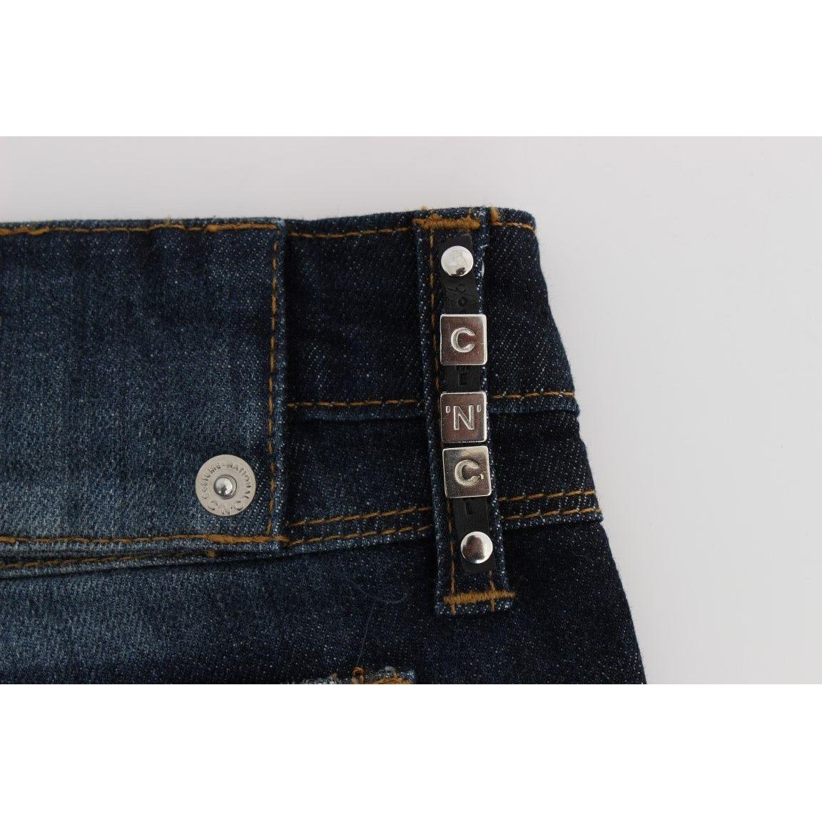 Costume National Sleek Slim Fit Blue Designer Jeans Jeans & Pants Costume National Black