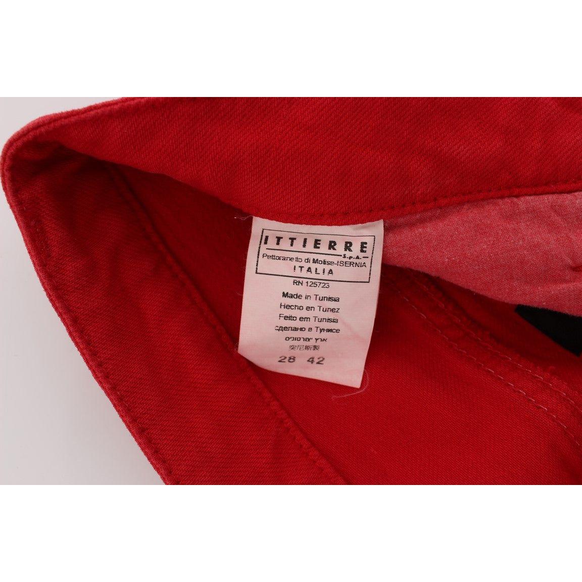 Costume National Chic Red Slim Fit Jeans Costume National Dark Red