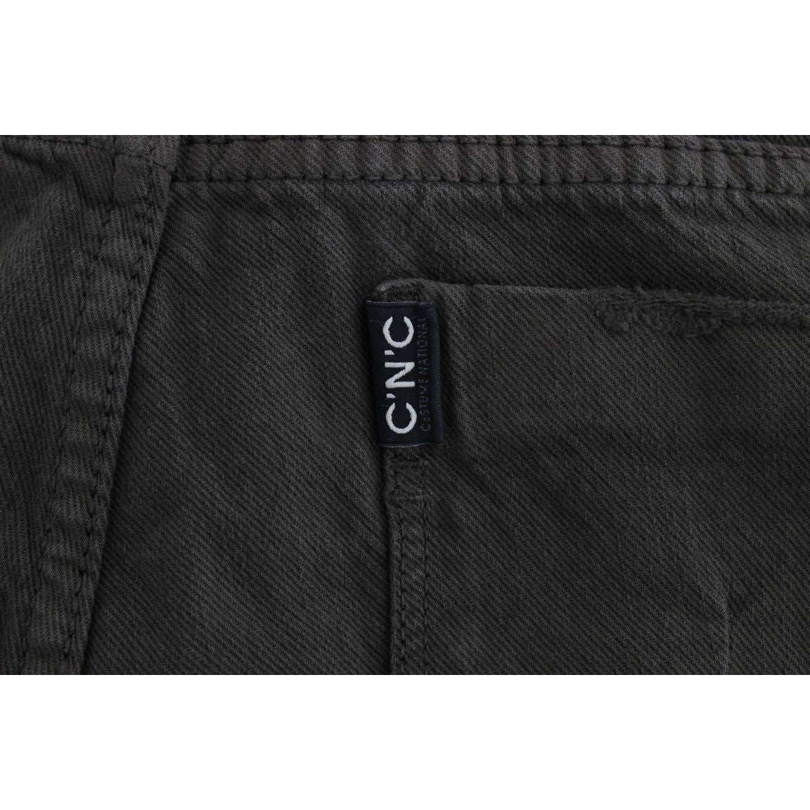 Costume National Chic Slim Fit Green Cotton Jeans Costume National Dark Slate Gray