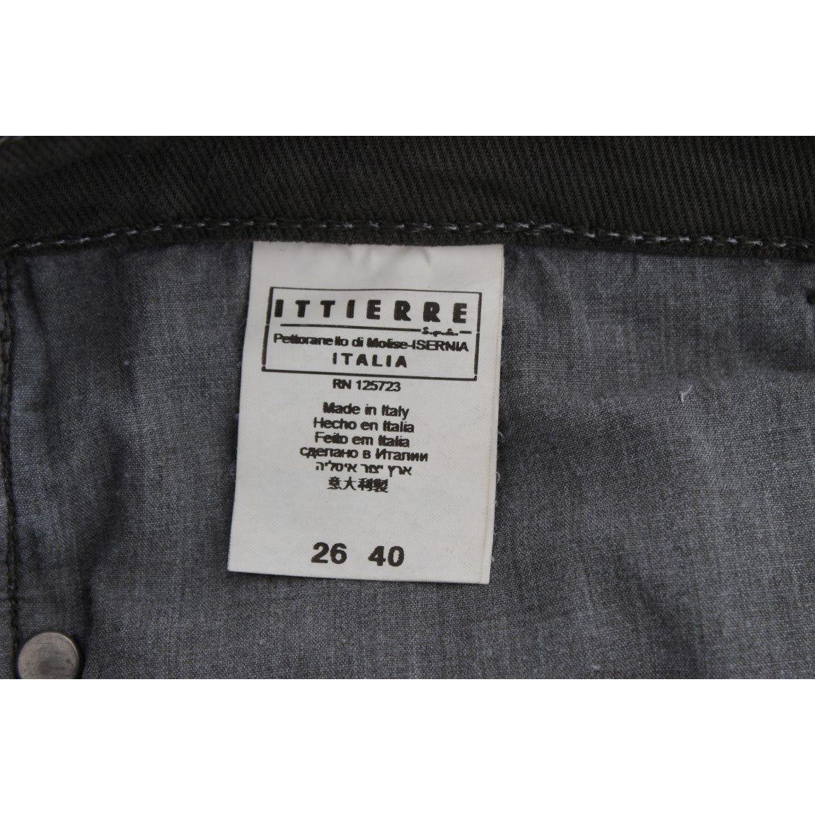 Costume National Chic Slim Fit Green Cotton Jeans Costume National Dark Slate Gray