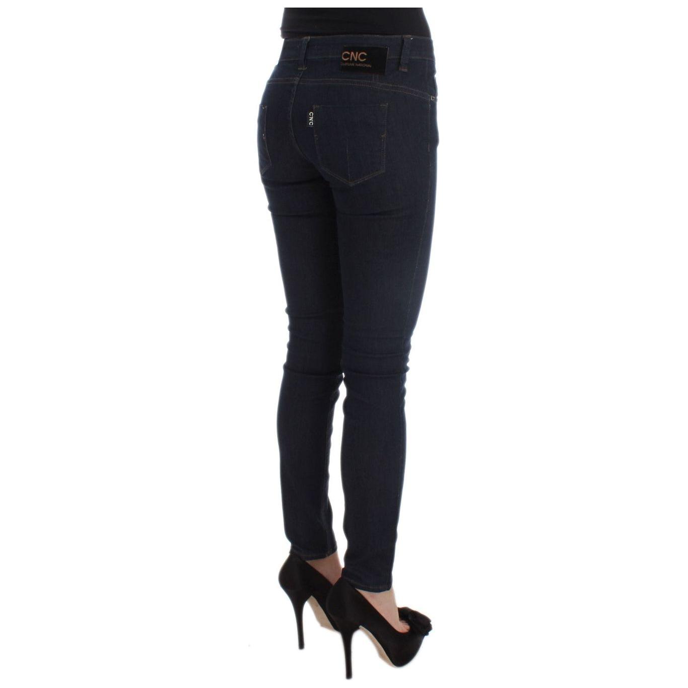 Costume National Sleek Slim Fit Designer Denim Jeans & Pants Costume National Black