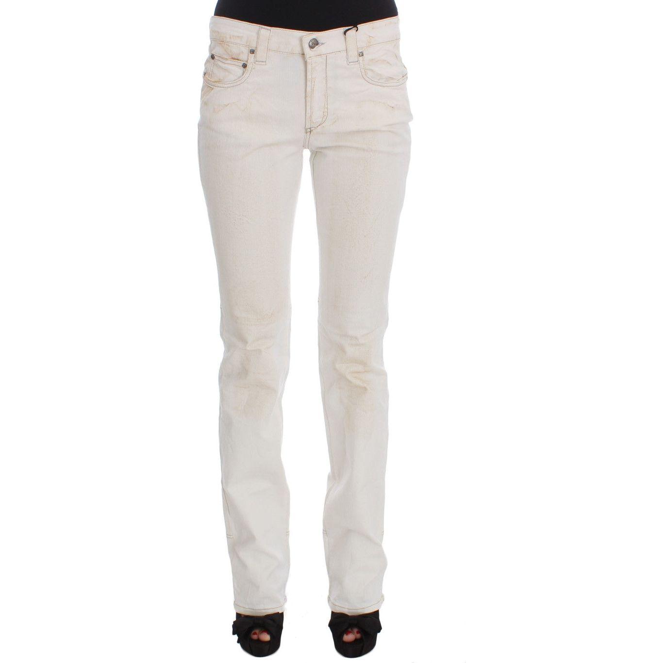 Costume National Chic White Slim Fit Designer Jeans Costume National Light Gray