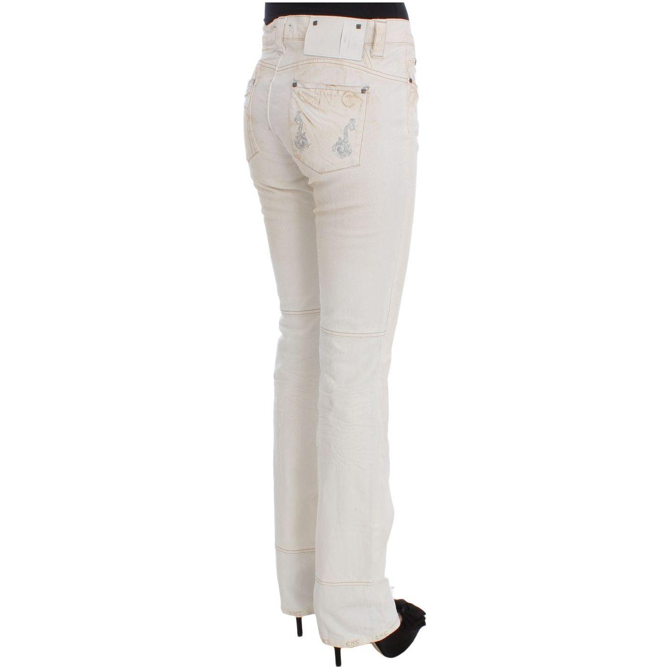 Costume National Chic White Slim Fit Designer Jeans Costume National Light Gray