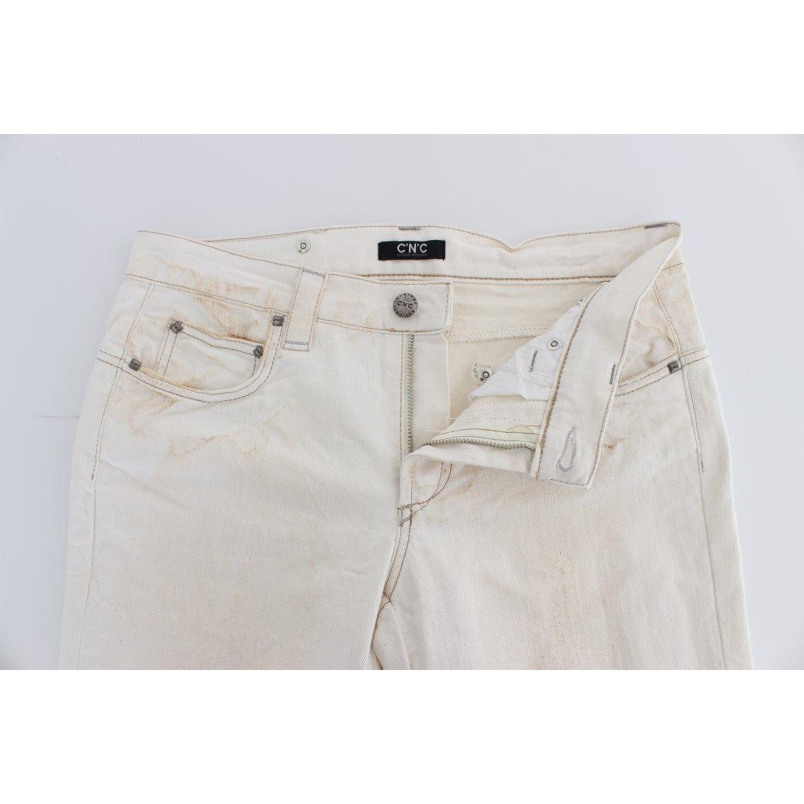 Costume National Chic White Slim Fit Designer Jeans Costume National Light Gray