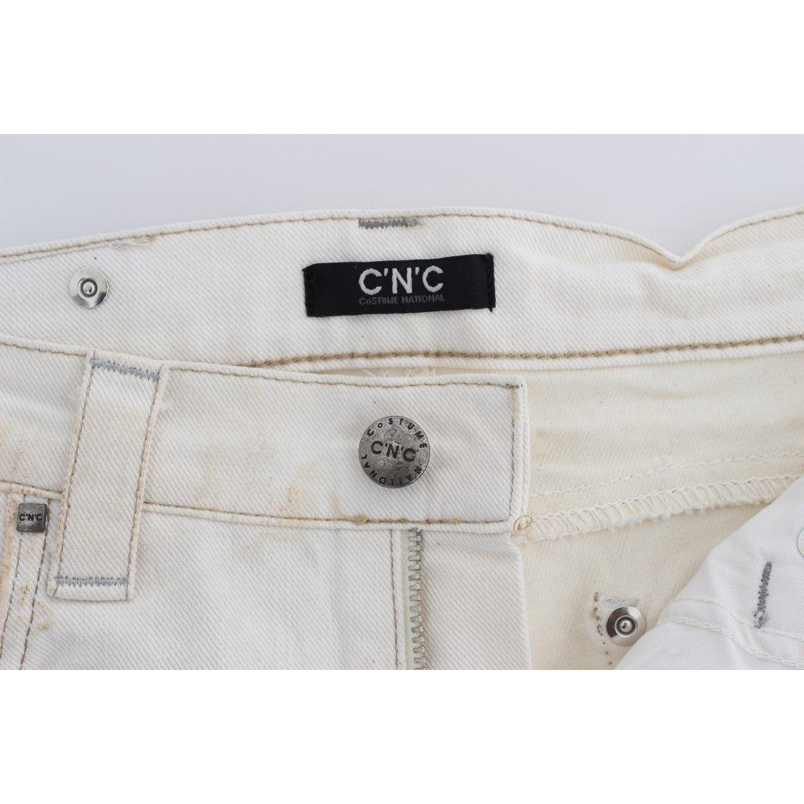 Costume National Chic White Slim Fit Designer Jeans Costume National Light Gray