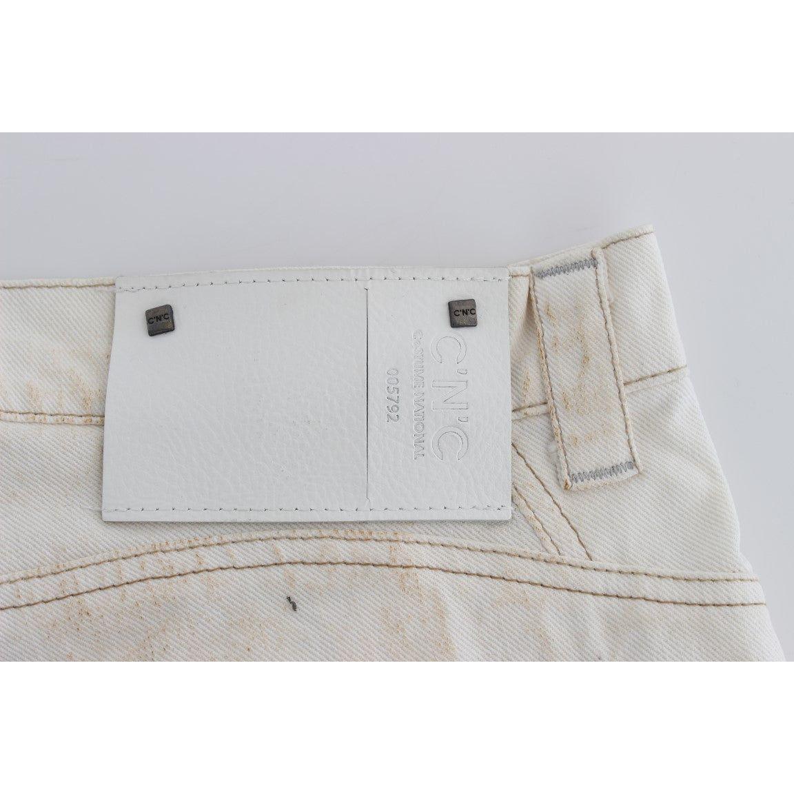 Costume National Chic White Slim Fit Designer Jeans Costume National Gray
