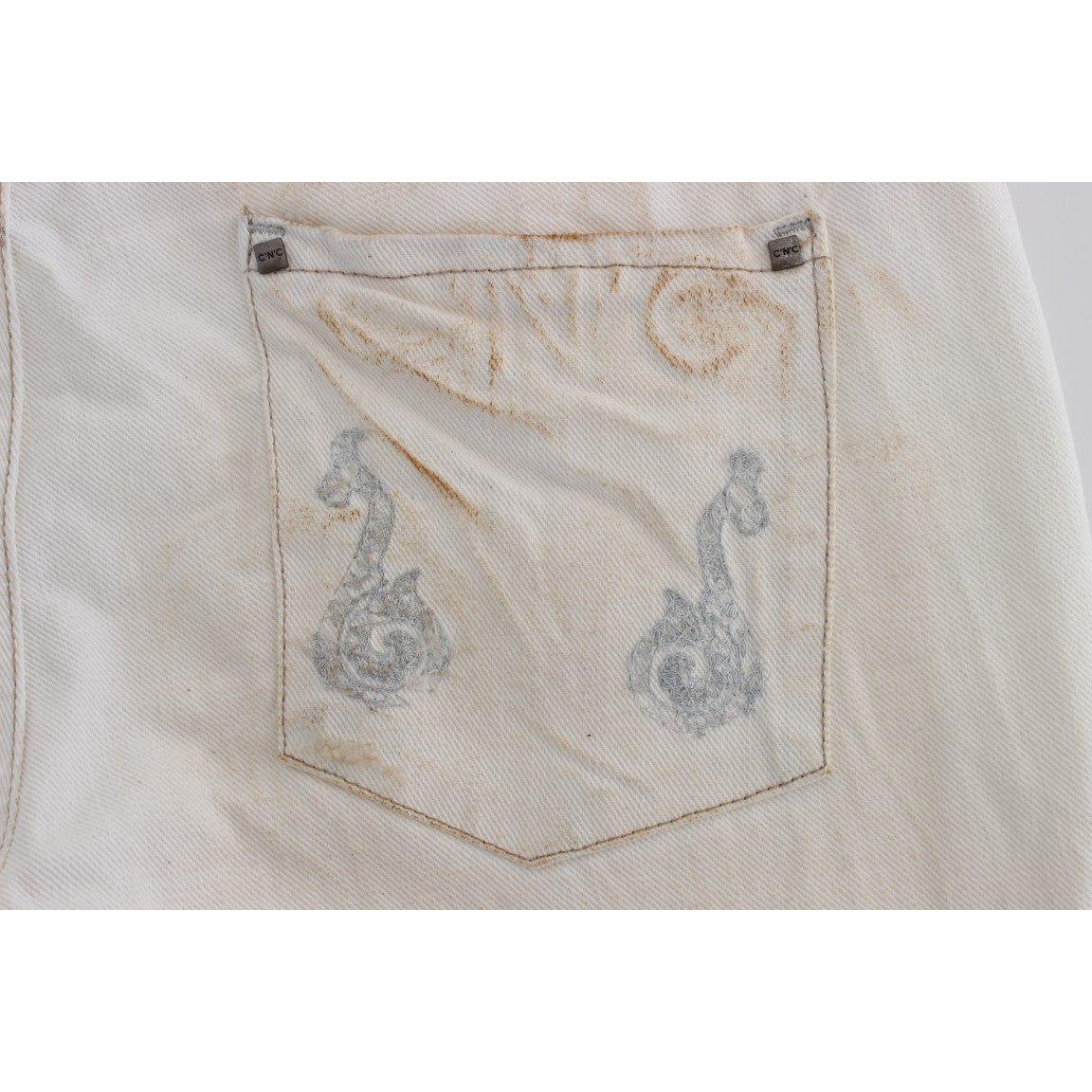Costume National Chic White Slim Fit Designer Jeans Costume National Gray