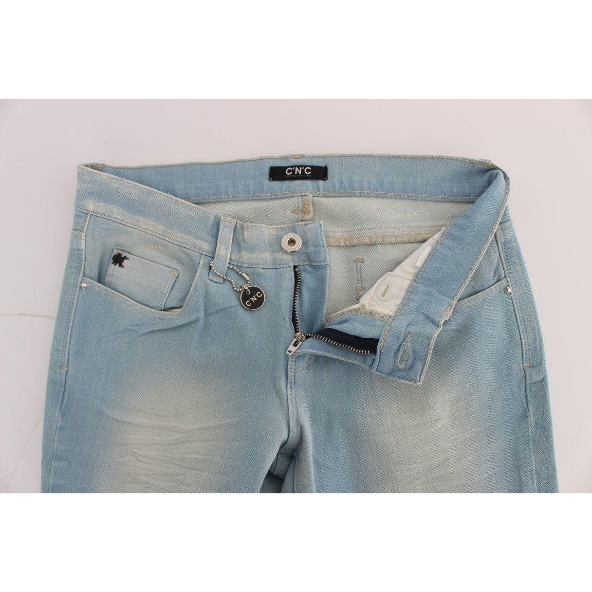 Costume National Chic Super Slim Blue Jeans Jeans & Pants Costume National Light Slate Gray