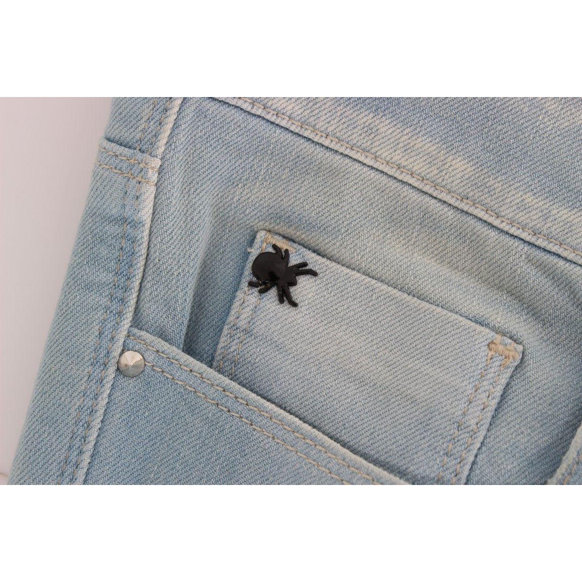 Costume National Chic Super Slim Blue Jeans Jeans & Pants Costume National Light Slate Gray