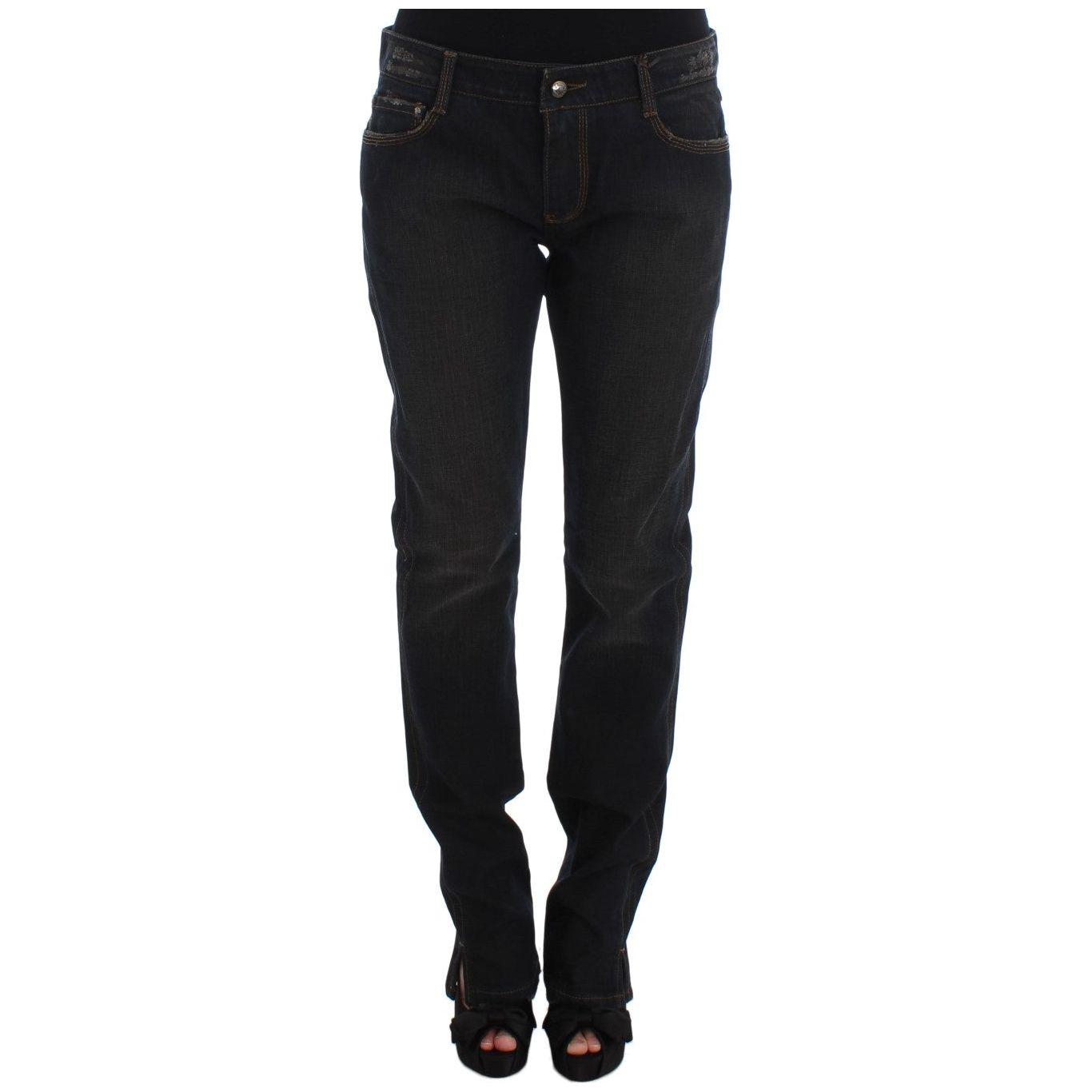 Ermanno Scervino Chic Boyfriend Cotton Jeans - Blue Ermanno Scervino Black