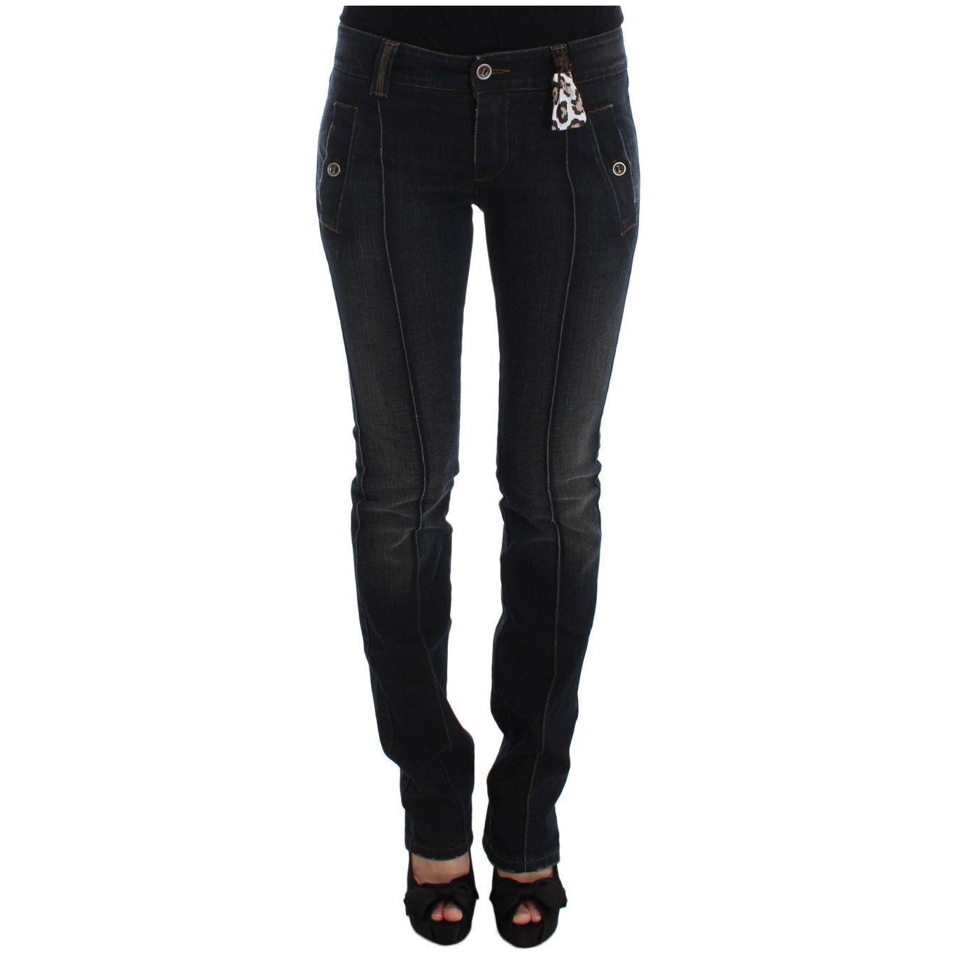 Ermanno Scervino Chic Slim Fit Italian Cotton Jeans Ermanno Scervino Black