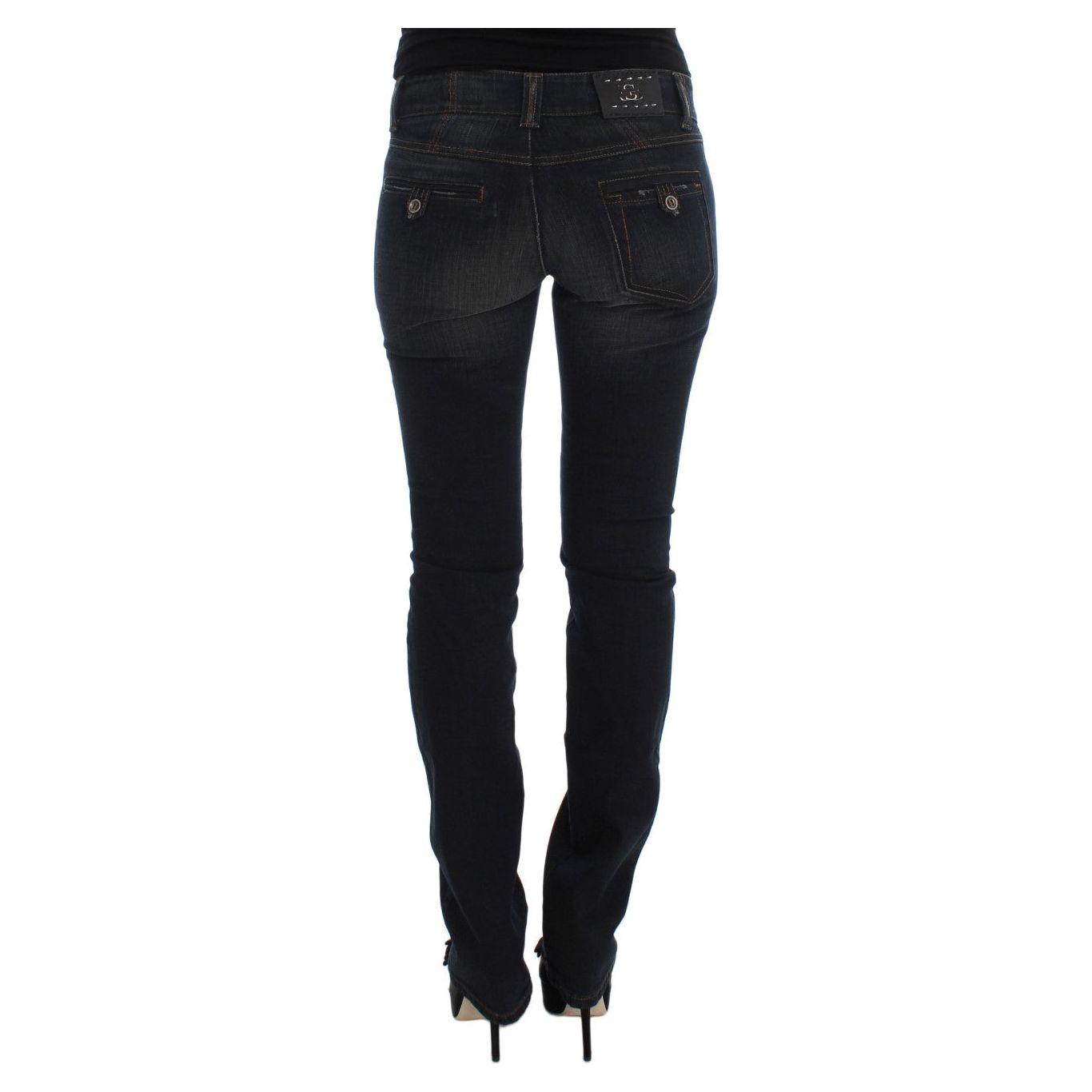 Ermanno Scervino Chic Slim Fit Italian Cotton Jeans Ermanno Scervino Black