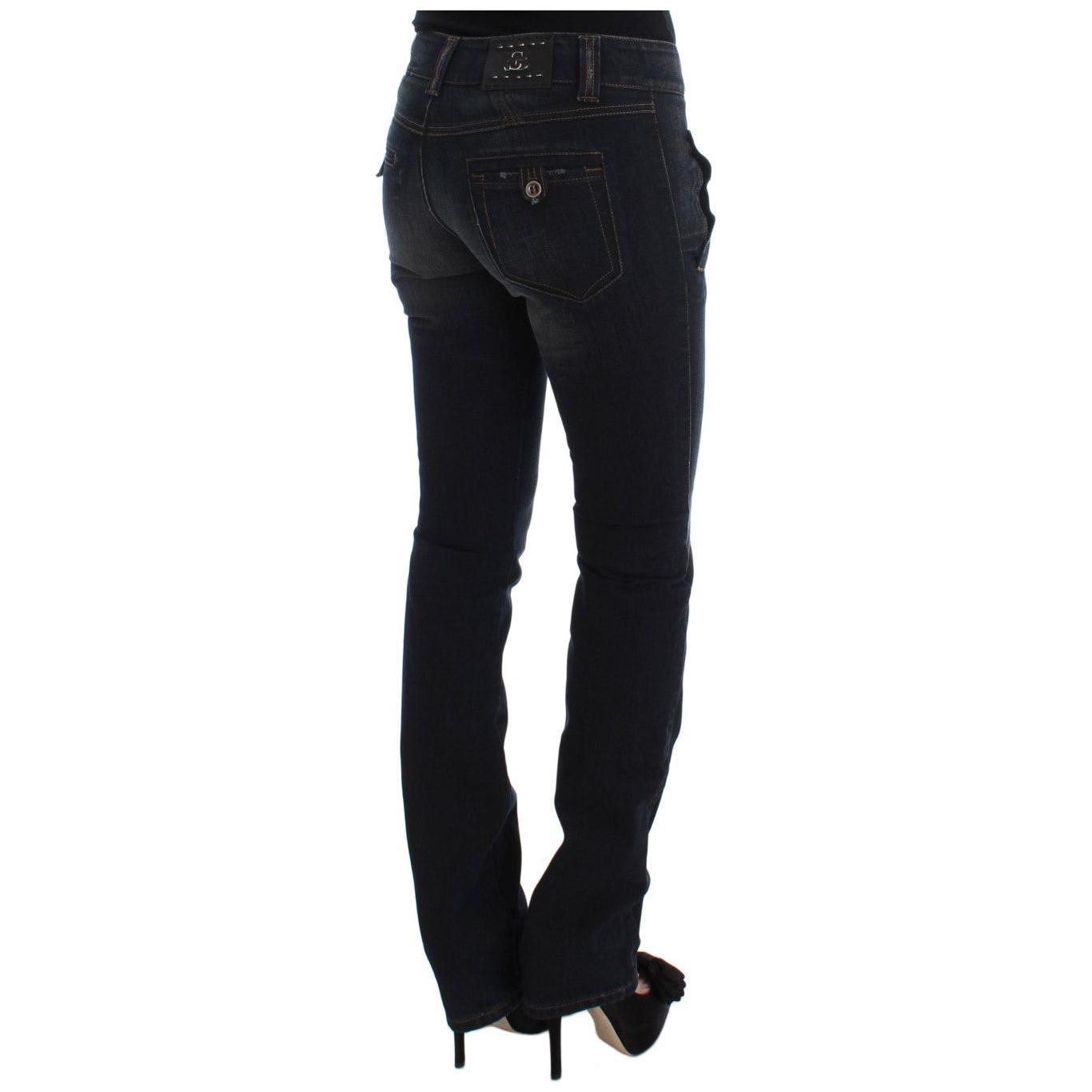 Ermanno Scervino Chic Slim Fit Italian Cotton Jeans Ermanno Scervino Black