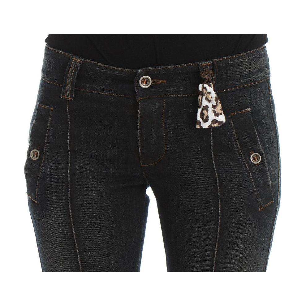 Ermanno Scervino Chic Slim Fit Italian Cotton Jeans Ermanno Scervino Dark Slate Gray