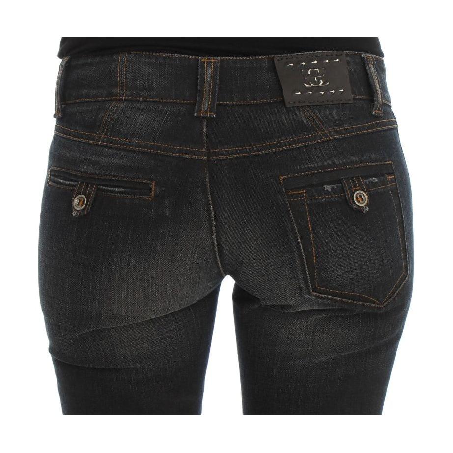Ermanno Scervino Chic Slim Fit Italian Cotton Jeans Ermanno Scervino Dark Slate Gray