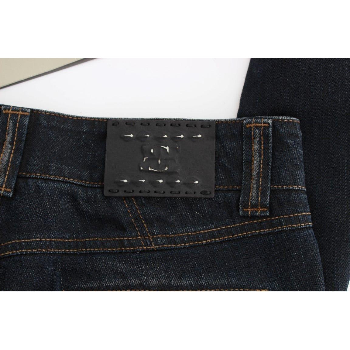 Ermanno Scervino Chic Slim Fit Italian Cotton Jeans Ermanno Scervino Black