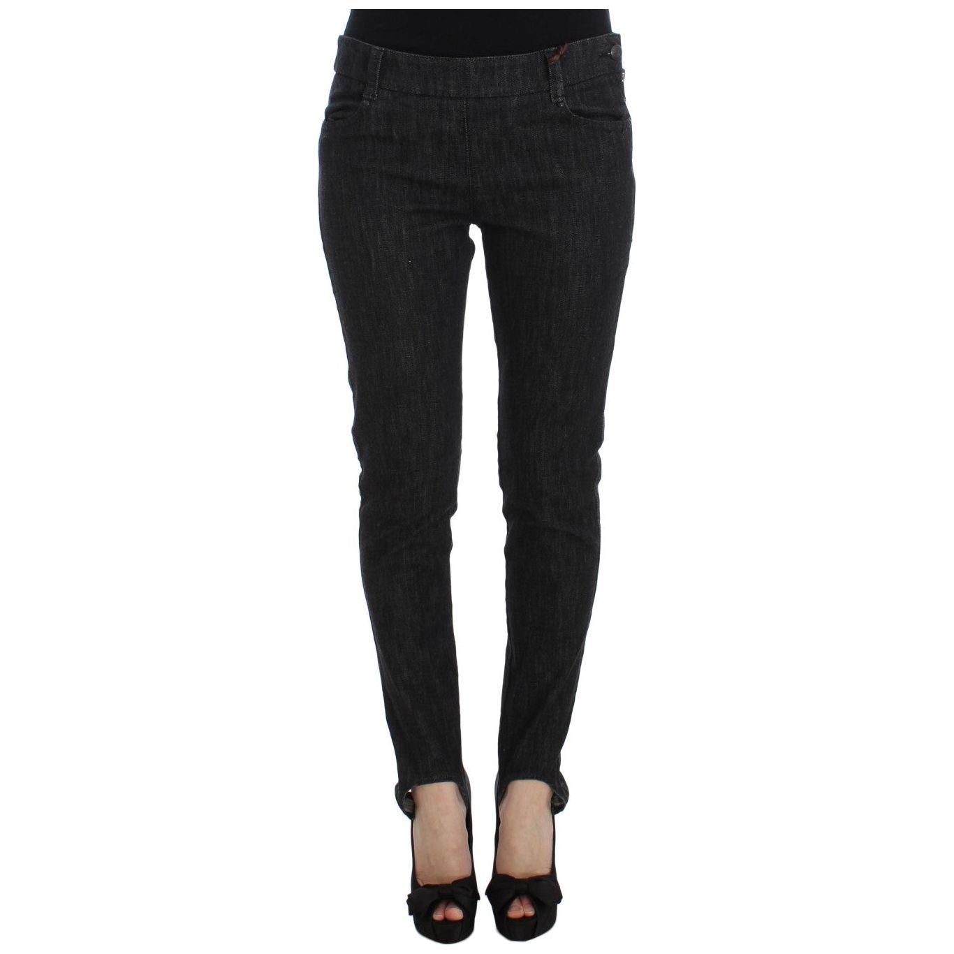 Ermanno Scervino Elegant Slim Fit Blue Jeans Ermanno Scervino Black