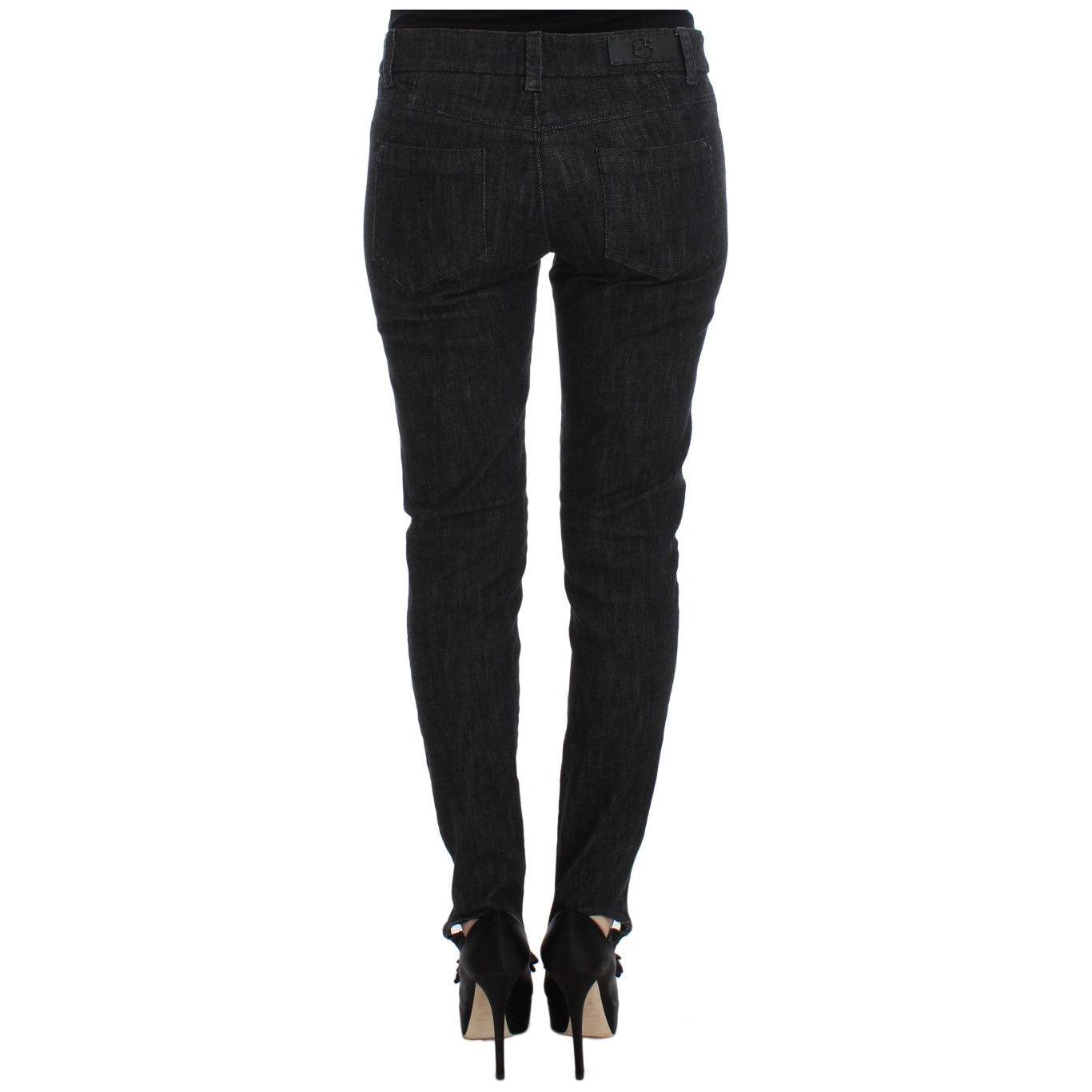 Ermanno Scervino Elegant Slim Fit Blue Jeans Ermanno Scervino Black