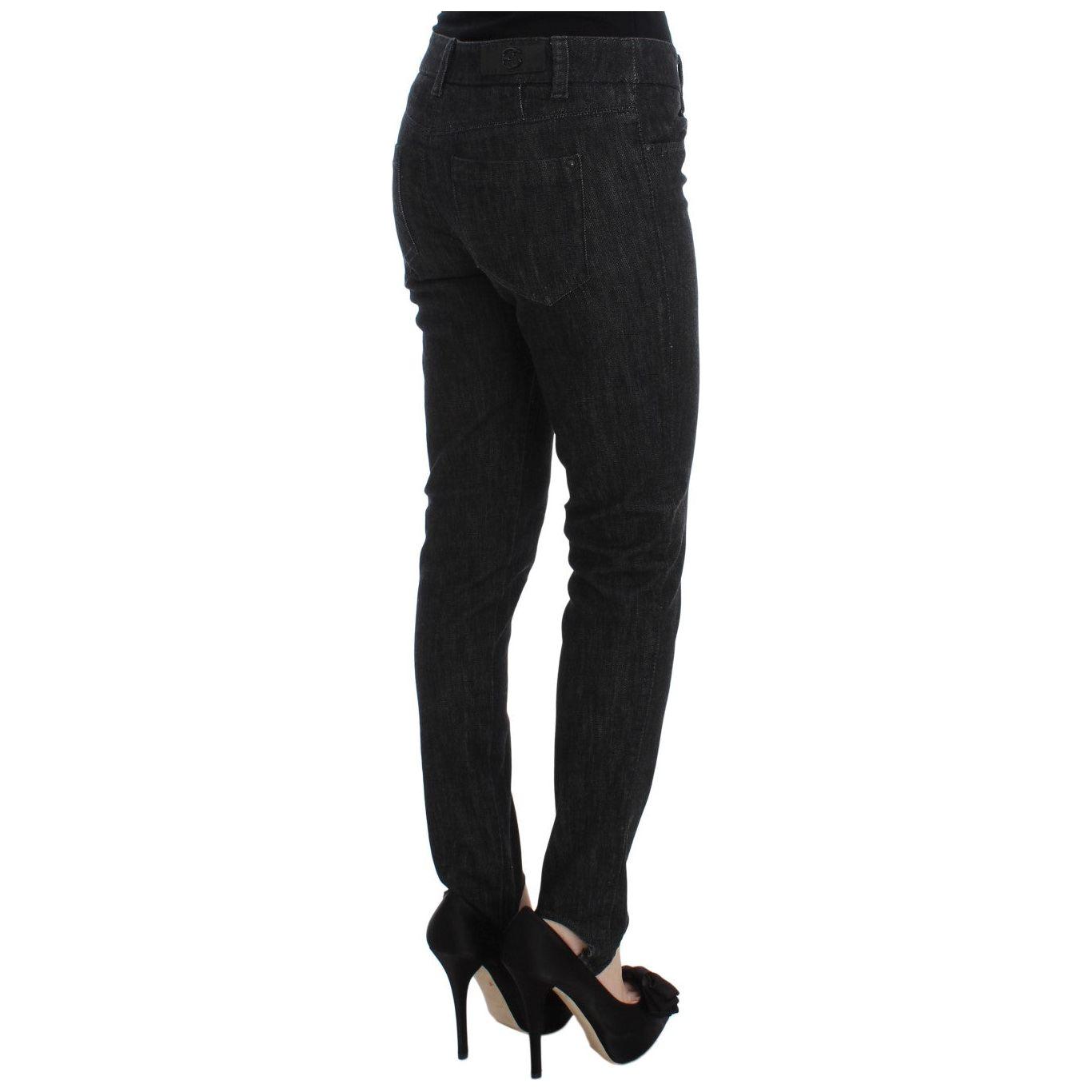 Ermanno Scervino Elegant Slim Fit Blue Jeans Ermanno Scervino Black
