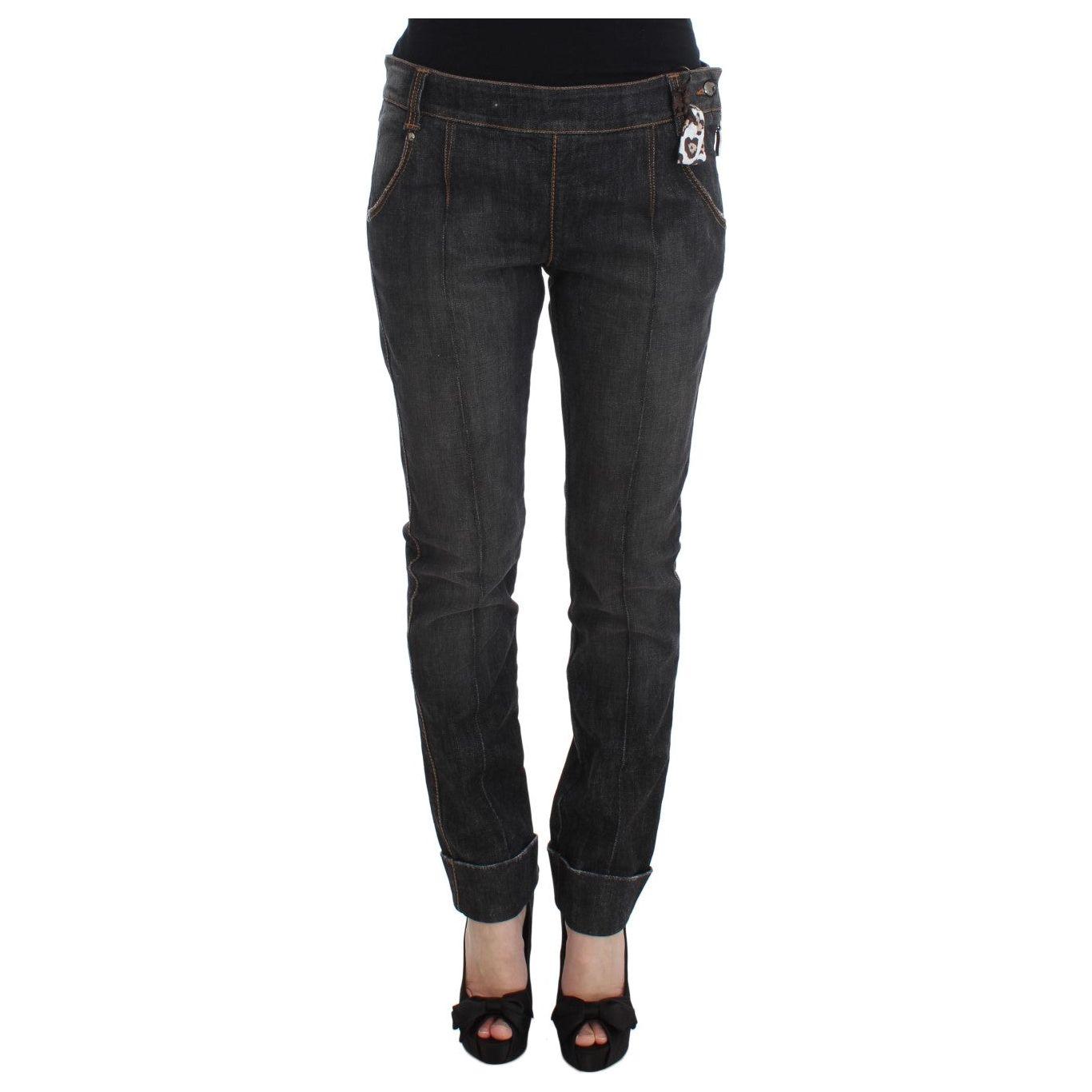 Ermanno Scervino Chic Slim Fit Gray Wash Jeans Ermanno Scervino Dark Slate Gray