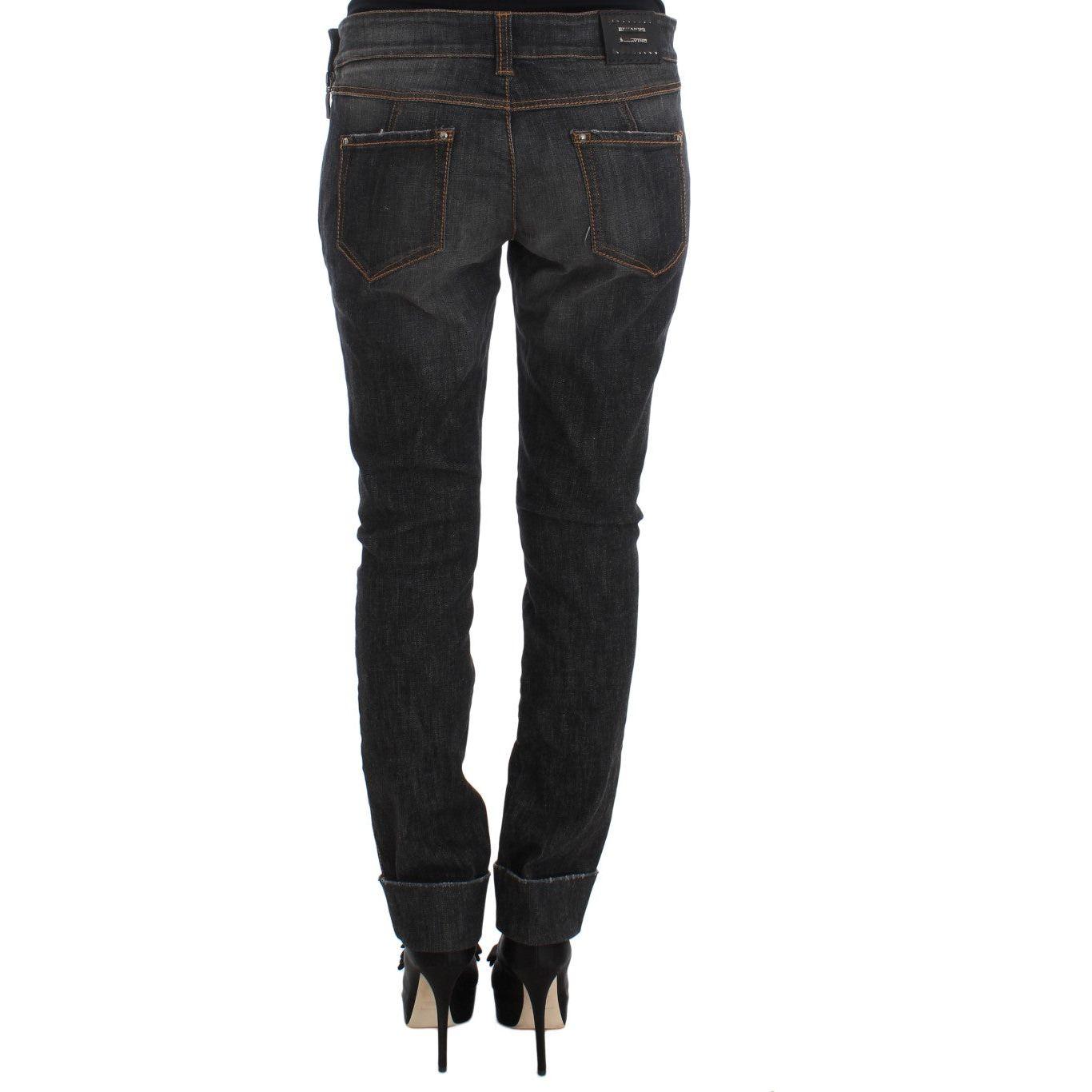 Ermanno Scervino Chic Slim Fit Gray Wash Jeans Ermanno Scervino Dark Slate Gray