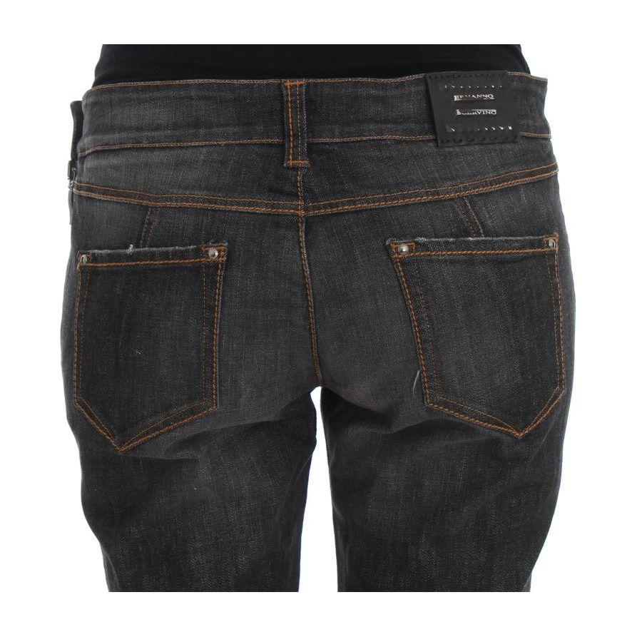 Ermanno Scervino Chic Slim Fit Gray Wash Jeans Ermanno Scervino Dark Slate Gray