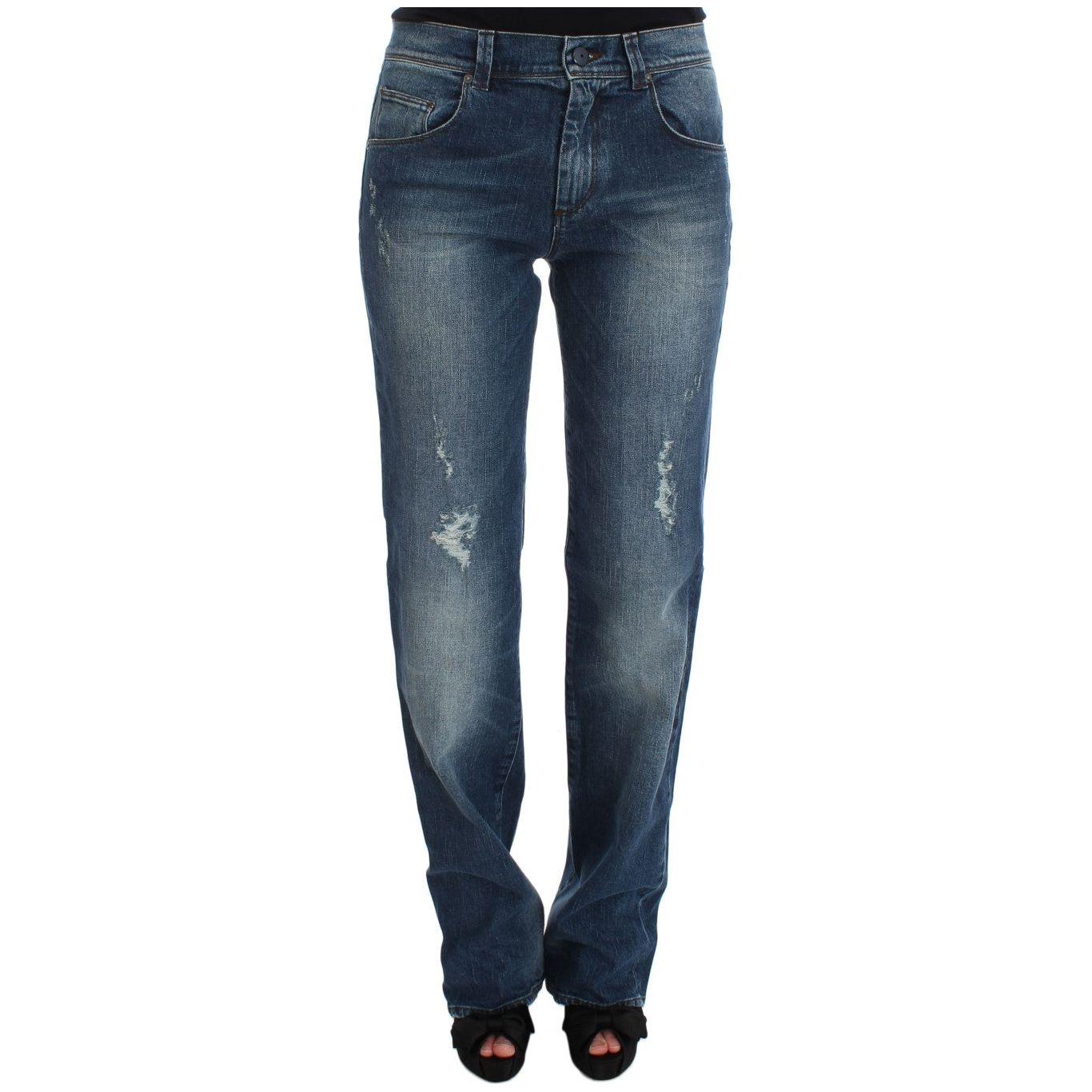 Ermanno Scervino Chic Slim Fit Straight Leg Elegance Ermanno Scervino Dark Slate Gray