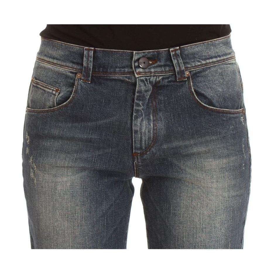 Ermanno Scervino Chic Slim Fit Straight Leg Elegance Ermanno Scervino Dark Slate Gray