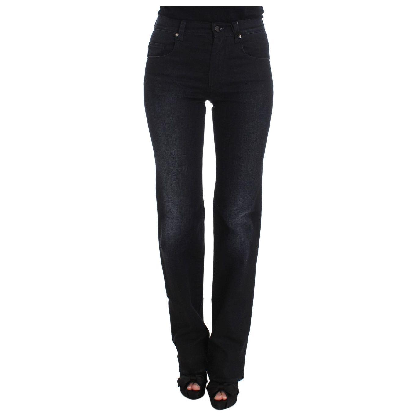 Ermanno Scervino Chic Slim Fit Bootcut Denim Jeans Jeans & Pants Ermanno Scervino Black