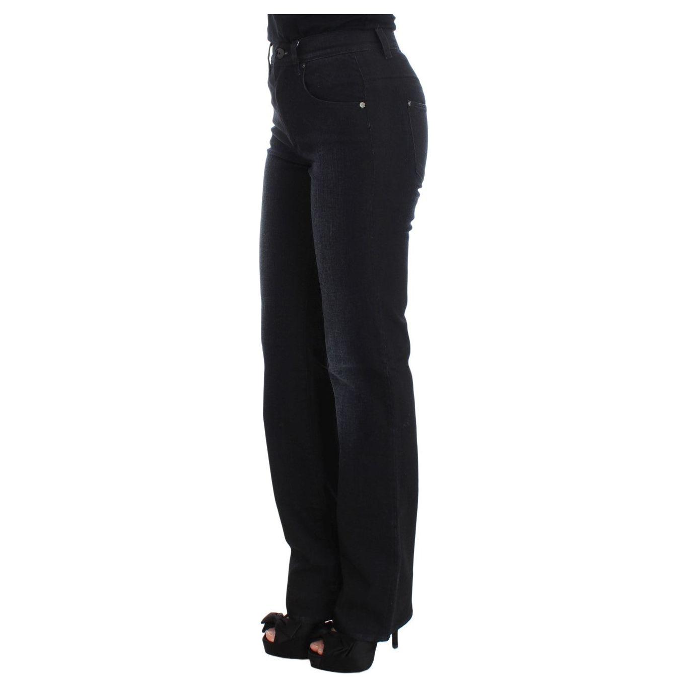 Ermanno Scervino Chic Slim Fit Bootcut Denim Jeans Jeans & Pants Ermanno Scervino Black