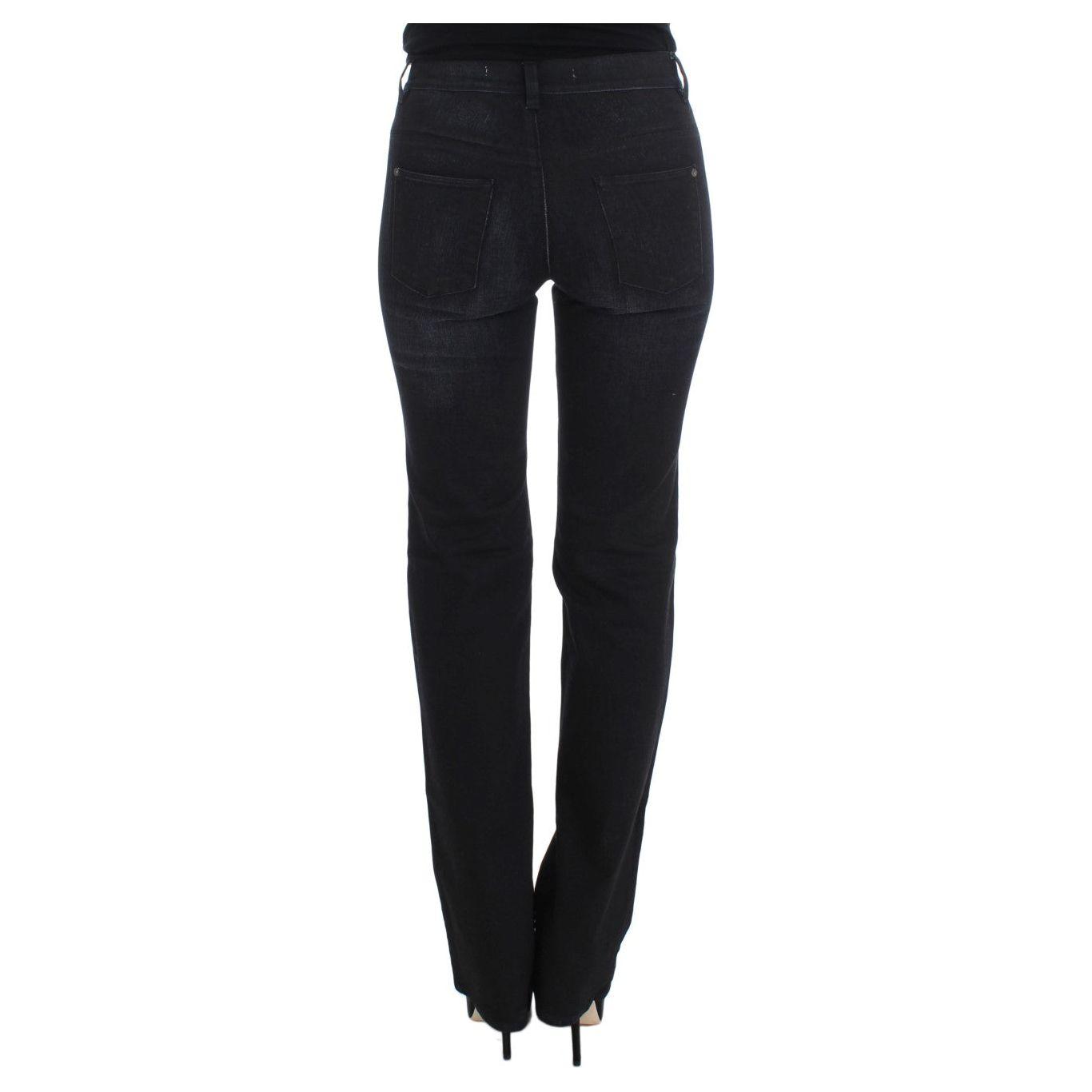 Ermanno Scervino Chic Slim Fit Bootcut Denim Jeans Jeans & Pants Ermanno Scervino Black