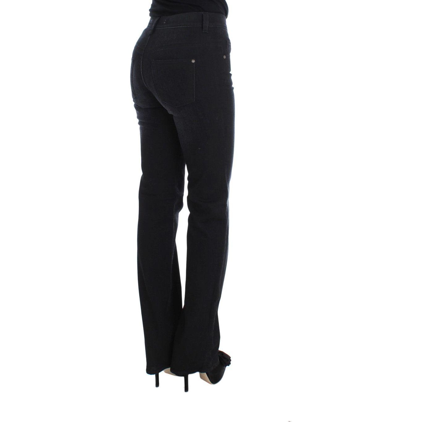 Ermanno Scervino Chic Slim Fit Bootcut Denim Jeans Jeans & Pants Ermanno Scervino Black