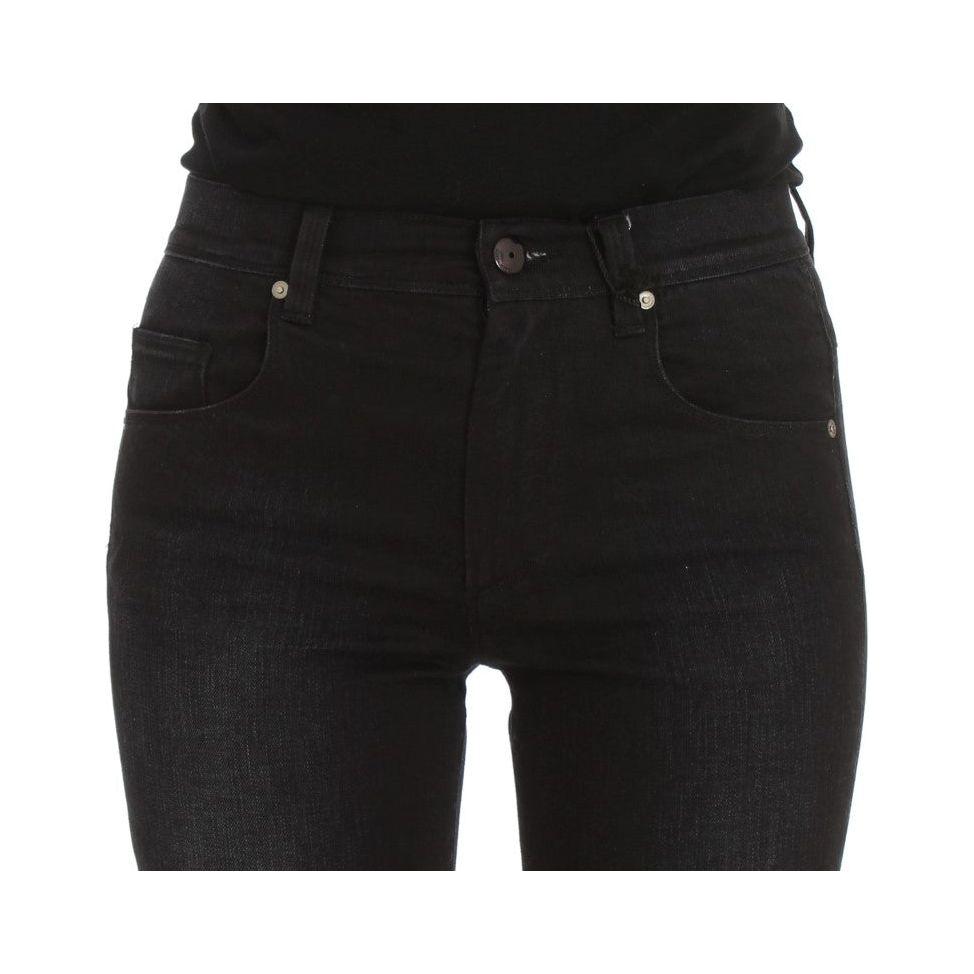 Ermanno Scervino Chic Slim Fit Bootcut Denim Jeans Jeans & Pants Ermanno Scervino Black