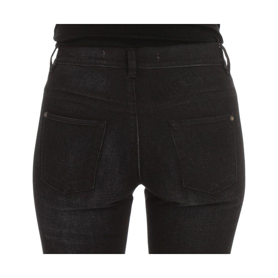 Ermanno Scervino Chic Slim Fit Bootcut Denim Jeans Jeans & Pants Ermanno Scervino Black