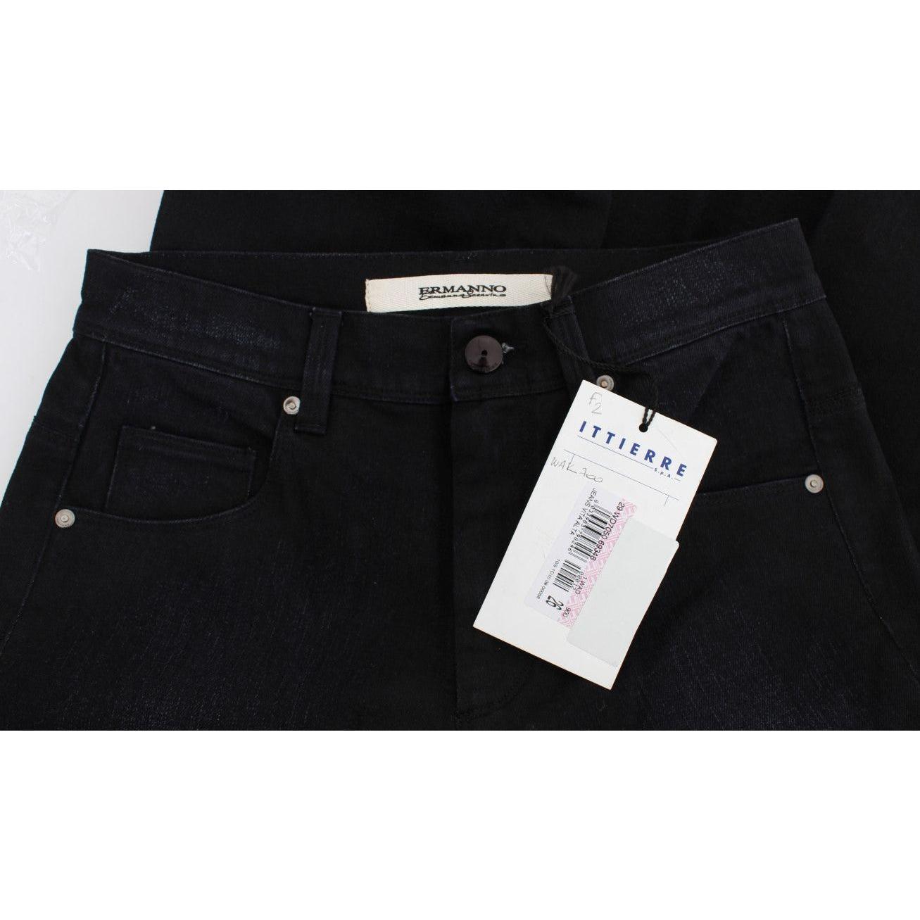 Ermanno Scervino Chic Slim Fit Bootcut Denim Jeans Jeans & Pants Ermanno Scervino Black