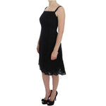 Dolce & Gabbana Black Floral Lace Shift Knee Length Dress DRE10030-1