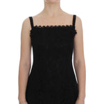 Dolce & Gabbana Black Floral Lace Shift Knee Length Dress DRE10030-1