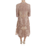 Dolce & Gabbana Pink Silk Lace Ricamo Shift Gown Dress DRE10065-1