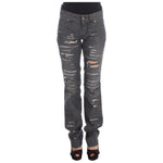 John Galliano Chic Gray Wash Straight Fit Jeans John Galliano Dark Slate Gray
